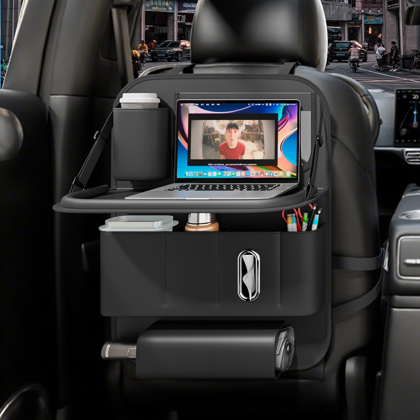 GMQ front view showing full organizer and benefit of neat vehicle storage