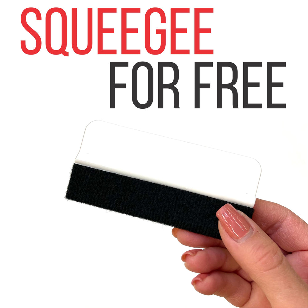 GO-GO.GROUP close-up install with squeegee demonstrating smooth bubble-free finish