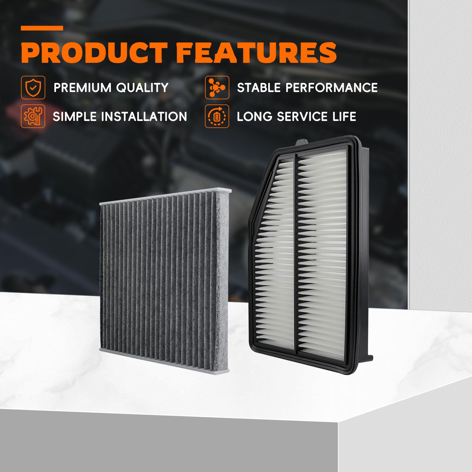 GoaMotors cabin filter close-up of pleated media highlighting dust capture