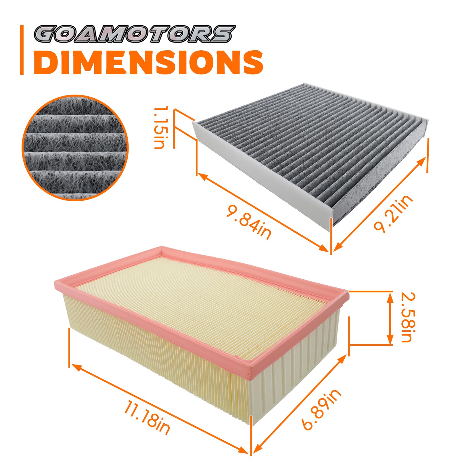 GoaMotors filters installed in engine bay demonstrating correct OEM fitment