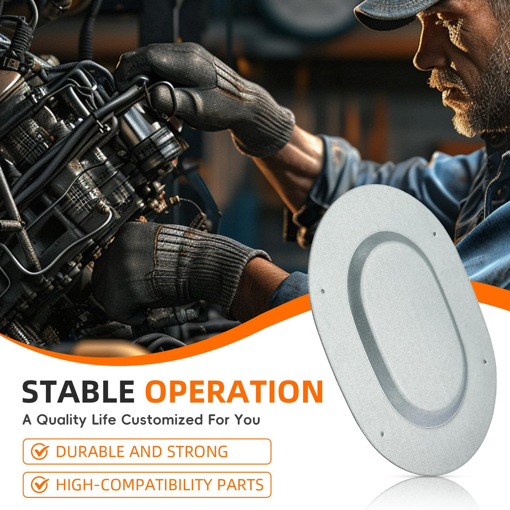 GoaMotors close-up of metal texture and edge fit for durable, corrosion-resistant drain plug covers