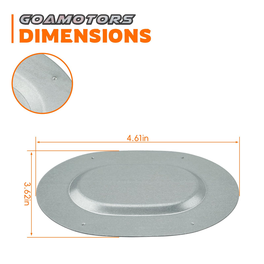 GoaMotors side profile of an oval drain plug cover highlighting low-profile fit and easy installation