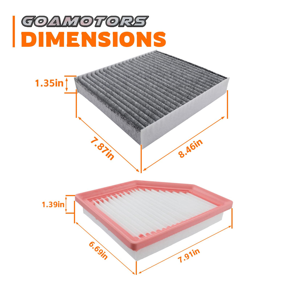 GoaMotors filters next to ruler showing size and correct fitment