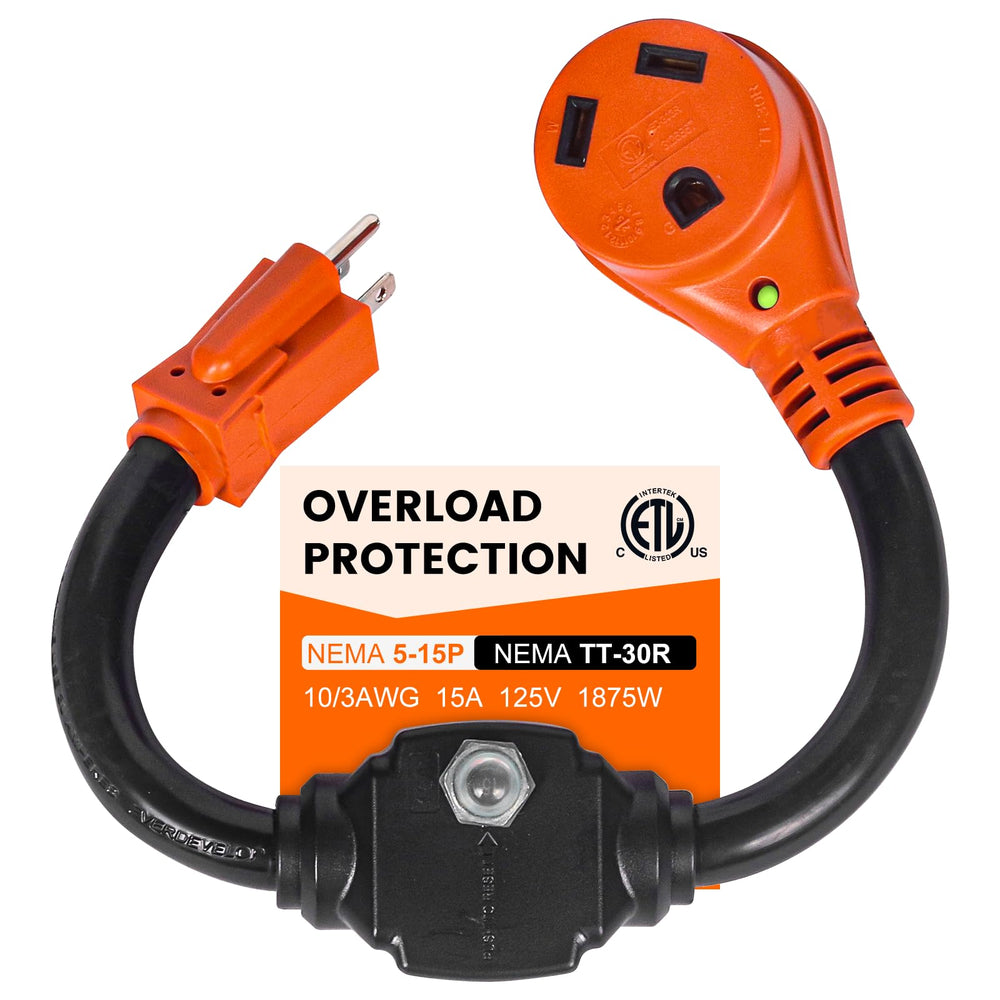 Gociean front view adapter showing outlet and plug for safe conversion