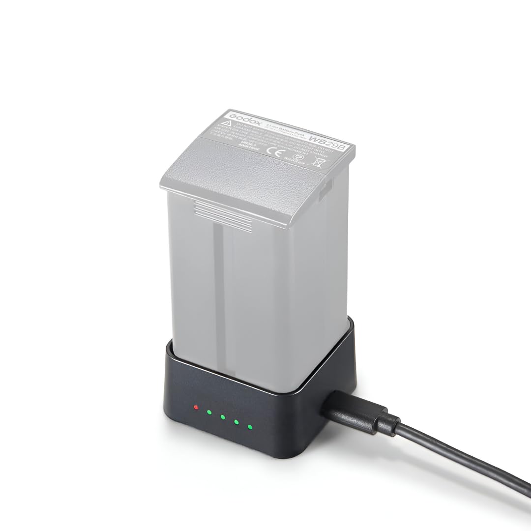 Godox UC30 closeup of battery contacts, precise fit protects battery life