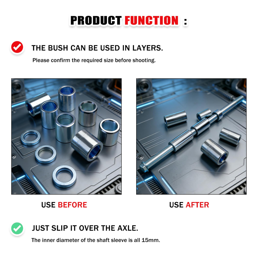 GOFIRA close-up of steel axle sleeves highlighting machined finish and durability for long-lasting protection