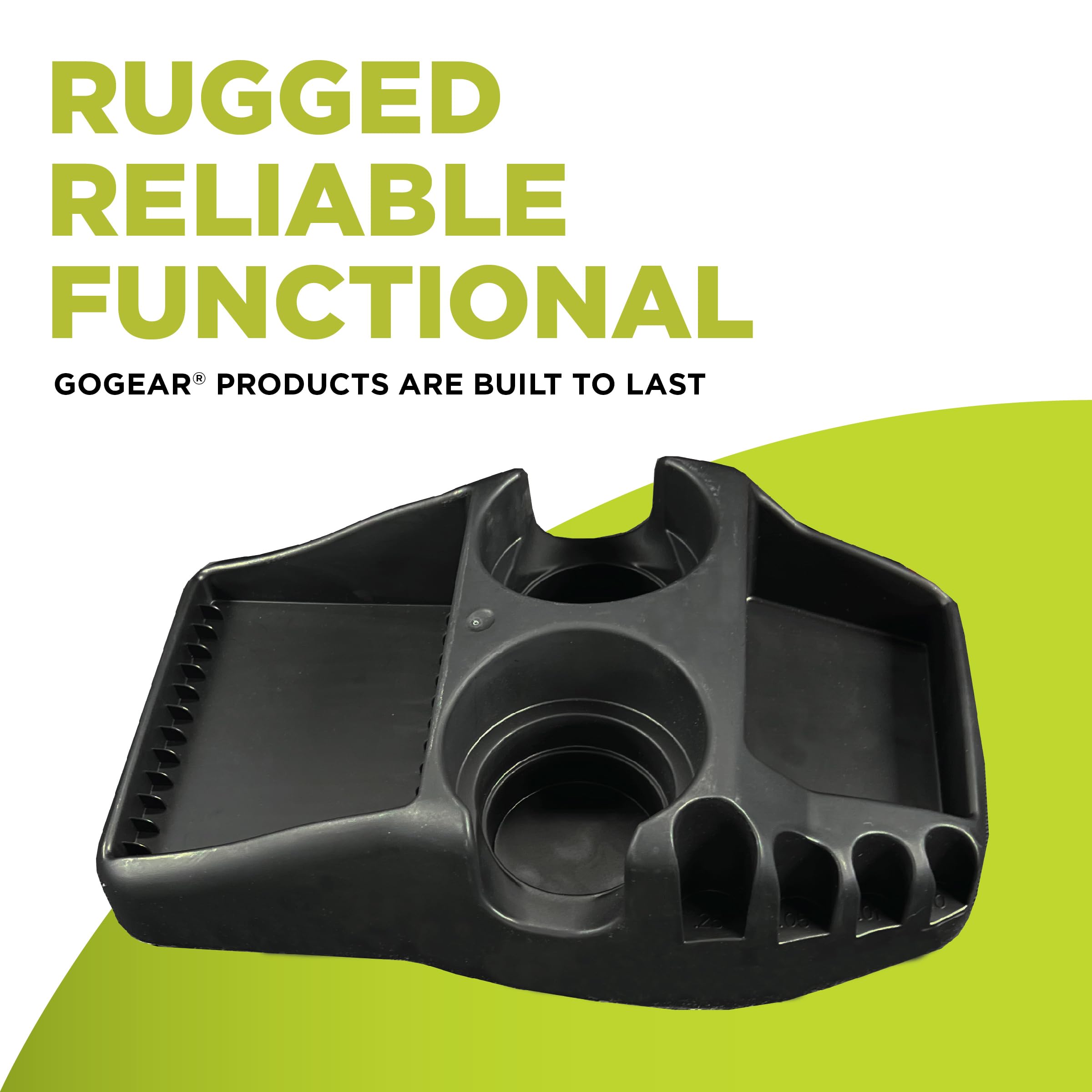 Go Gear console placed on car floor demonstrating tidy cabin organization