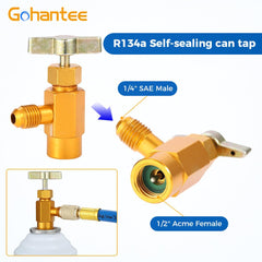 gohantee self-sealing can tap detail for leak-free refrigerant connection