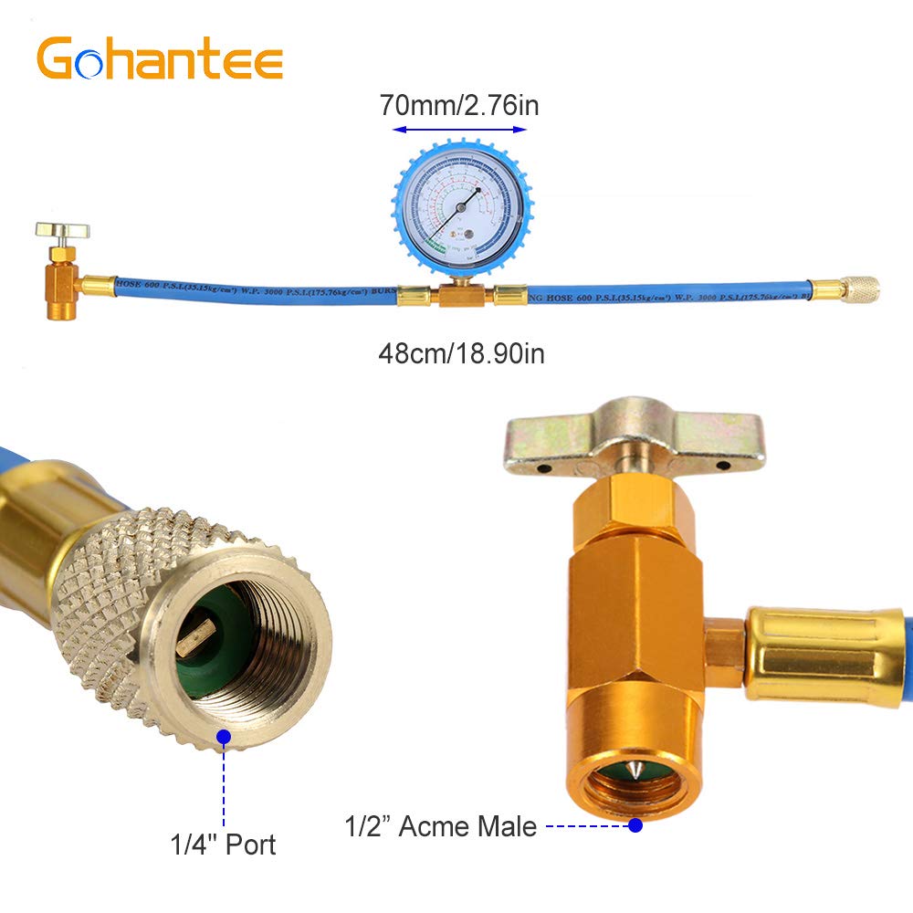 gohantee gauge face with R134a R12 R22 scales for clear readings