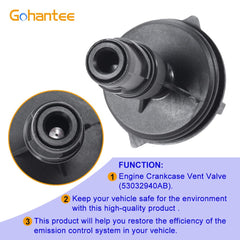 gohantee PCV valve close-up of ABS material for durability benefit