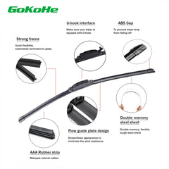 GoKoHe blades installed on windshield showing clear visibility benefit