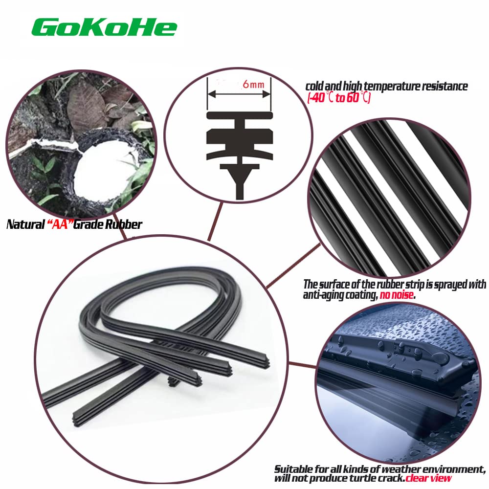 GoKoHe blades next to ruler showing accurate 21 and 20 inch sizing benefit