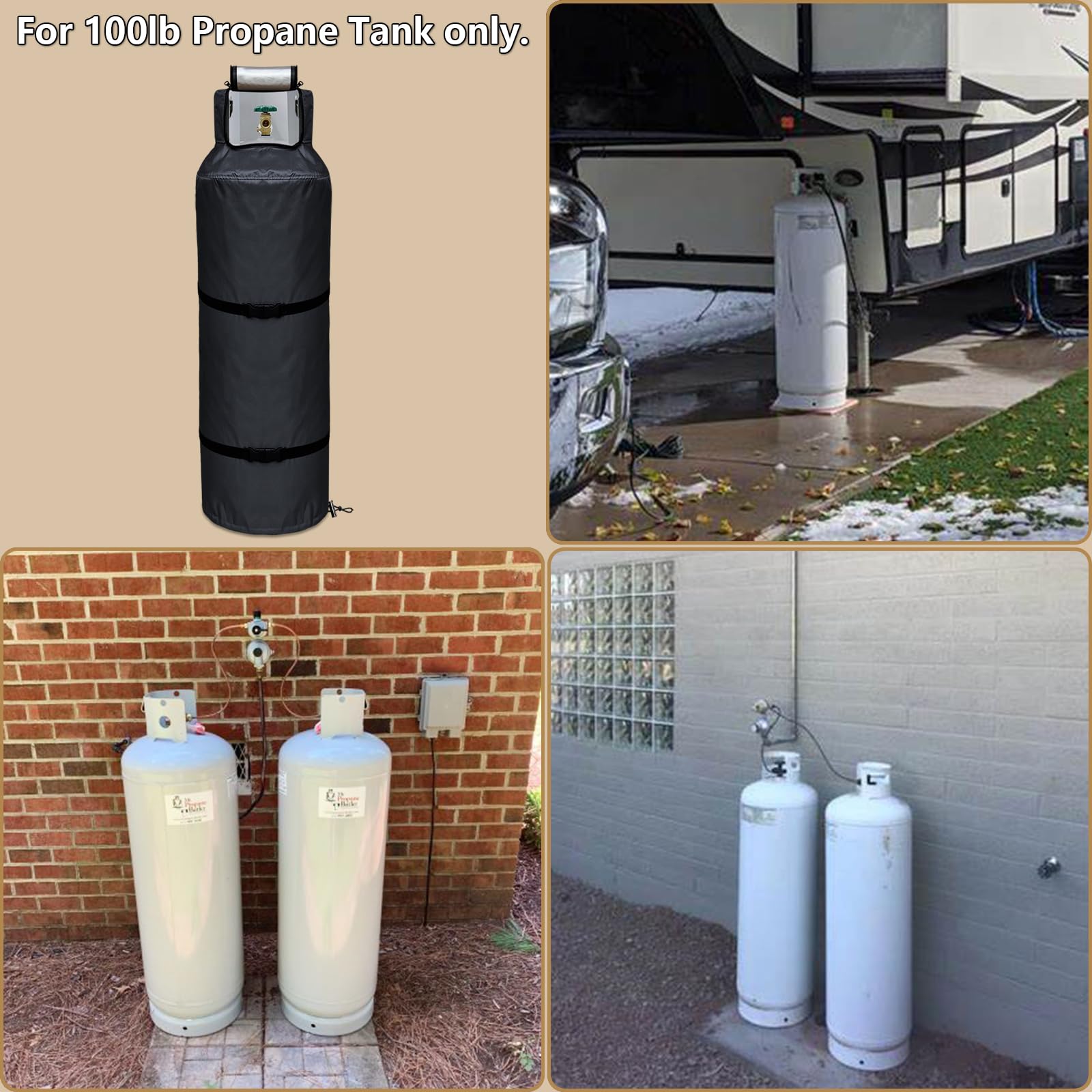 GoldenRaindrop covered tank near grill showing weather protection in a backyard