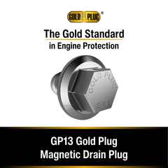 GoldPlug GP13 installed in oil pan demonstrating easy replacement and fitment