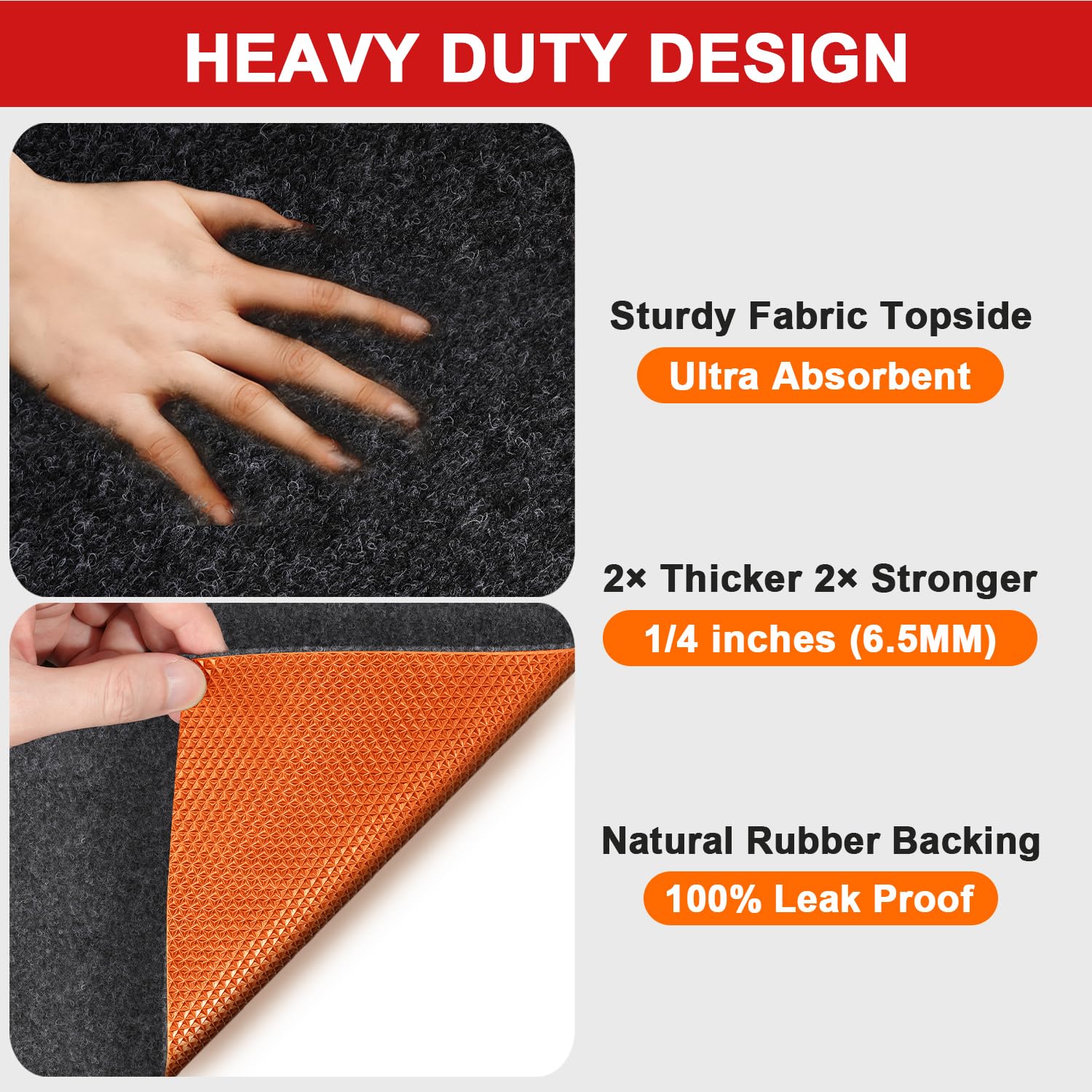 Golener natural rubber backing textured grip preventing slips