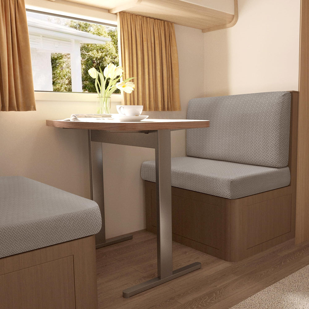 Gollense lifestyle shot of camper interior showing warm coordinated look and travel comfort