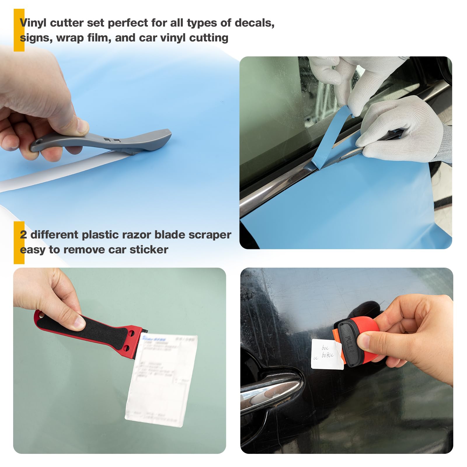 Gomake film cutter and blade enabling clean, straight vinyl trimming