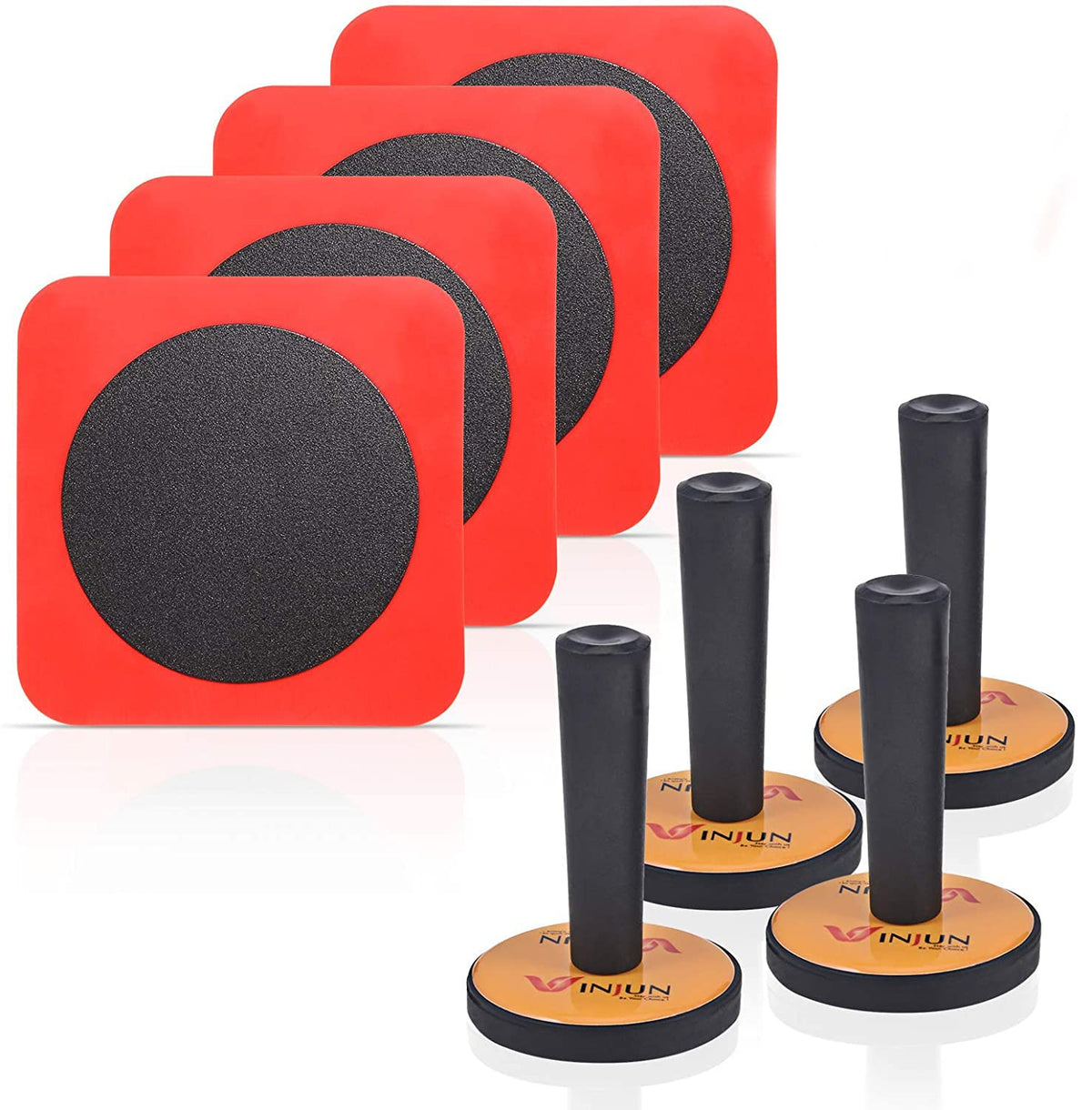 Gomake front view of packaged 4-piece magnet holder set showing contents and benefit