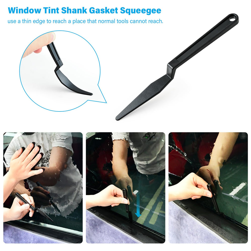 Gomake tools in use on a car window demonstrating bubble-free application