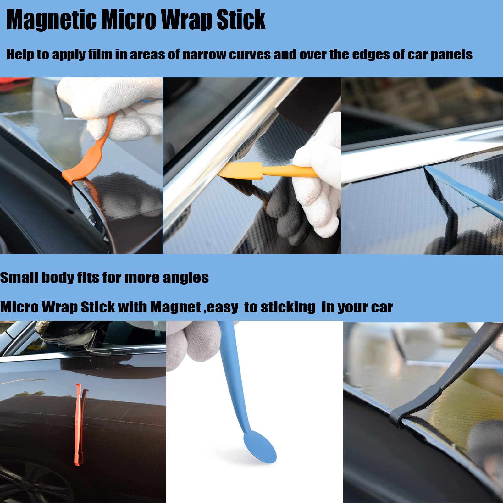 Gomake assorted micro squeegees array for detailed edge and corner work
