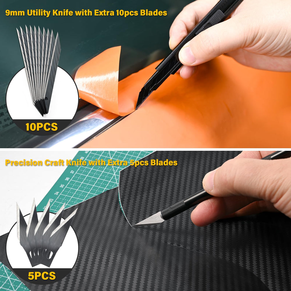 Gomake flexible PPF squeegee bending around curved door handle areas