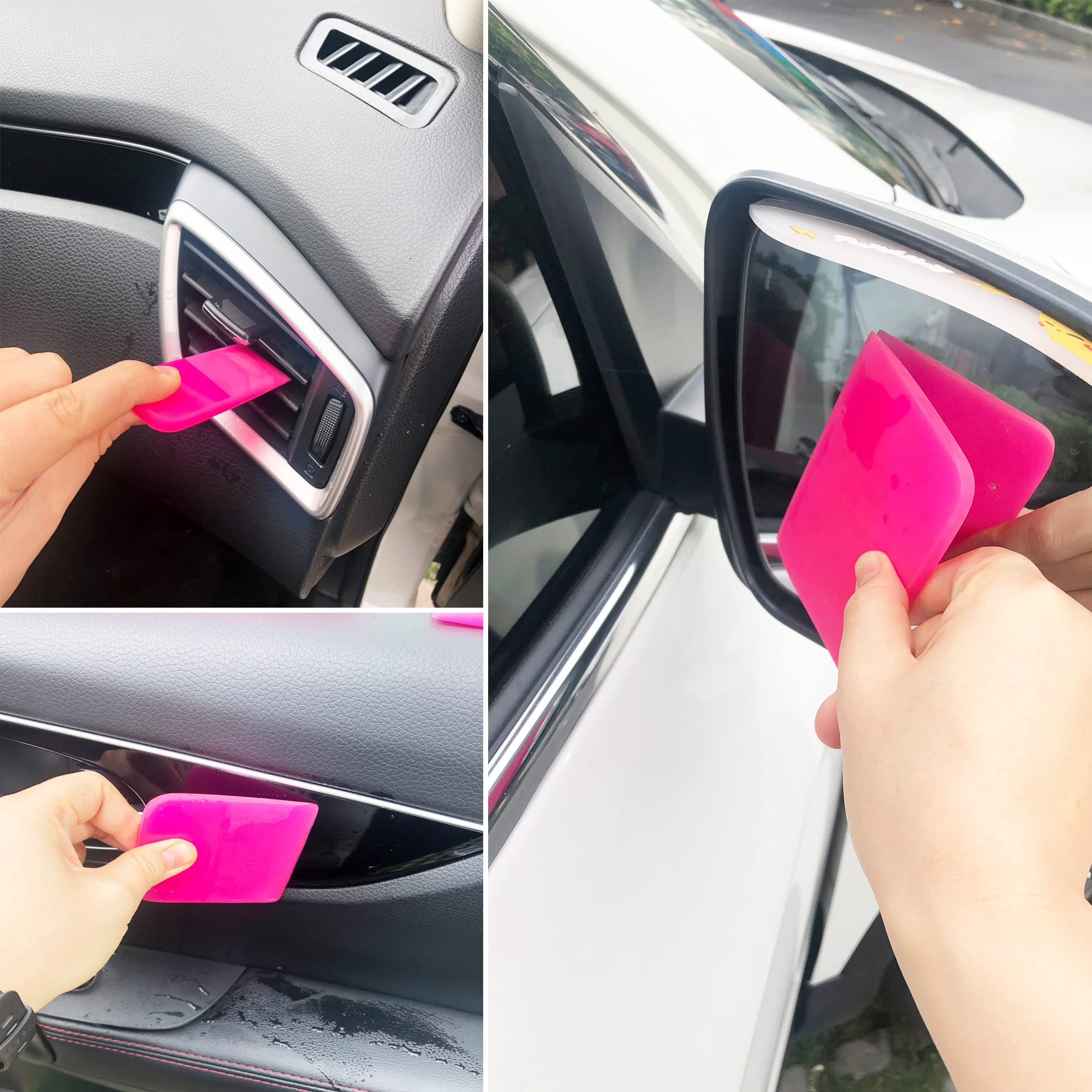 Gomake five squeegees arranged to show shapes and sizes, helps choose correct tool quickly