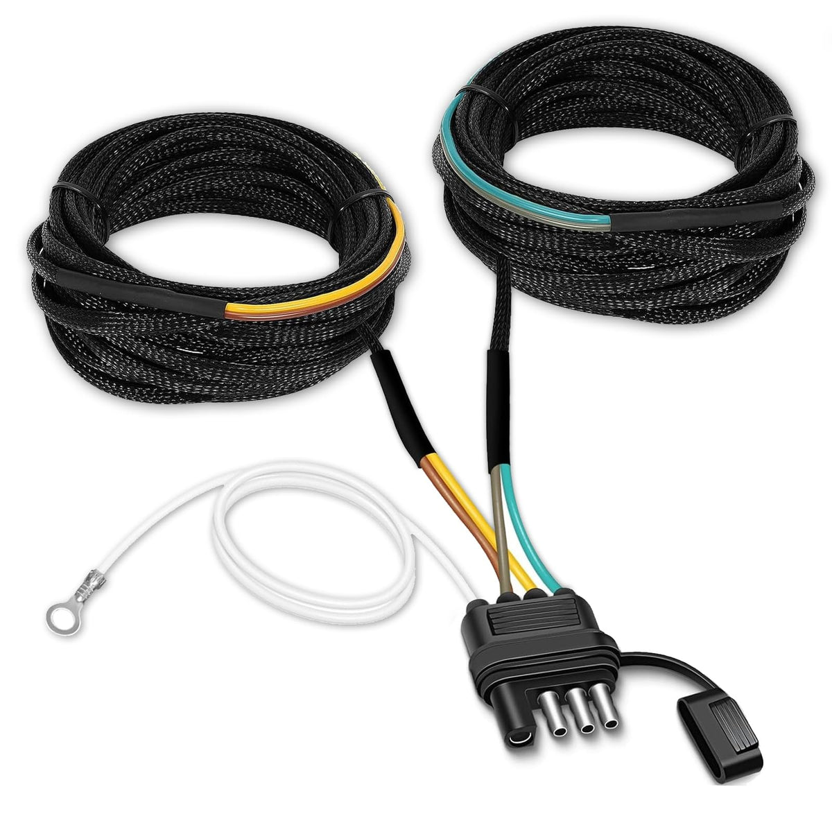 Gonice front 4-way flat connector showing secure plug and easy hookup benefit