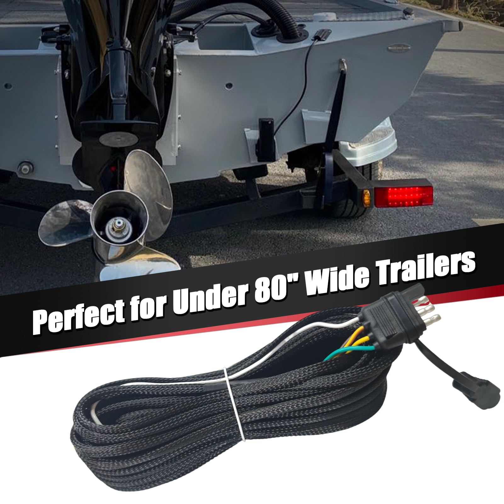Gonice harness next to ruler demonstrating 25ft length for flexible installations