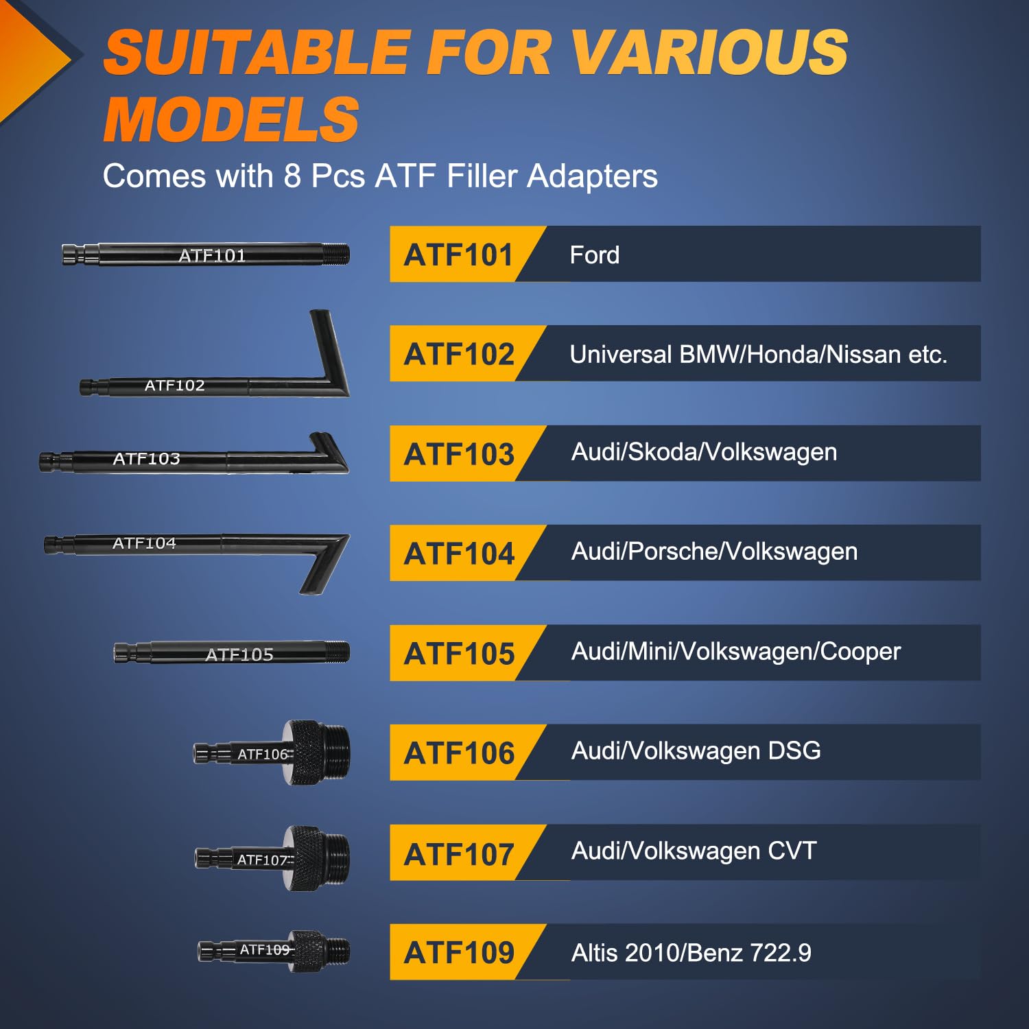 GOOACC adapter set labeled with numbers for quick vehicle-specific selection