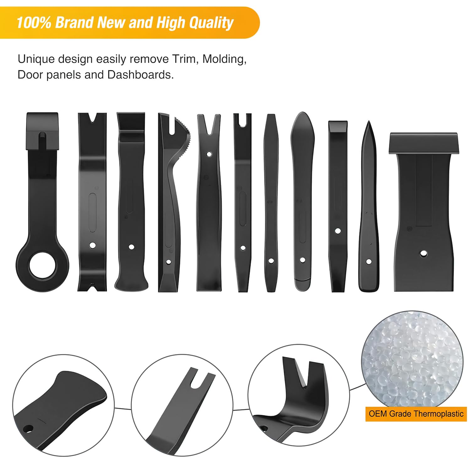 GOOACC stainless tools detail showing thin profiles for stereo and terminal access