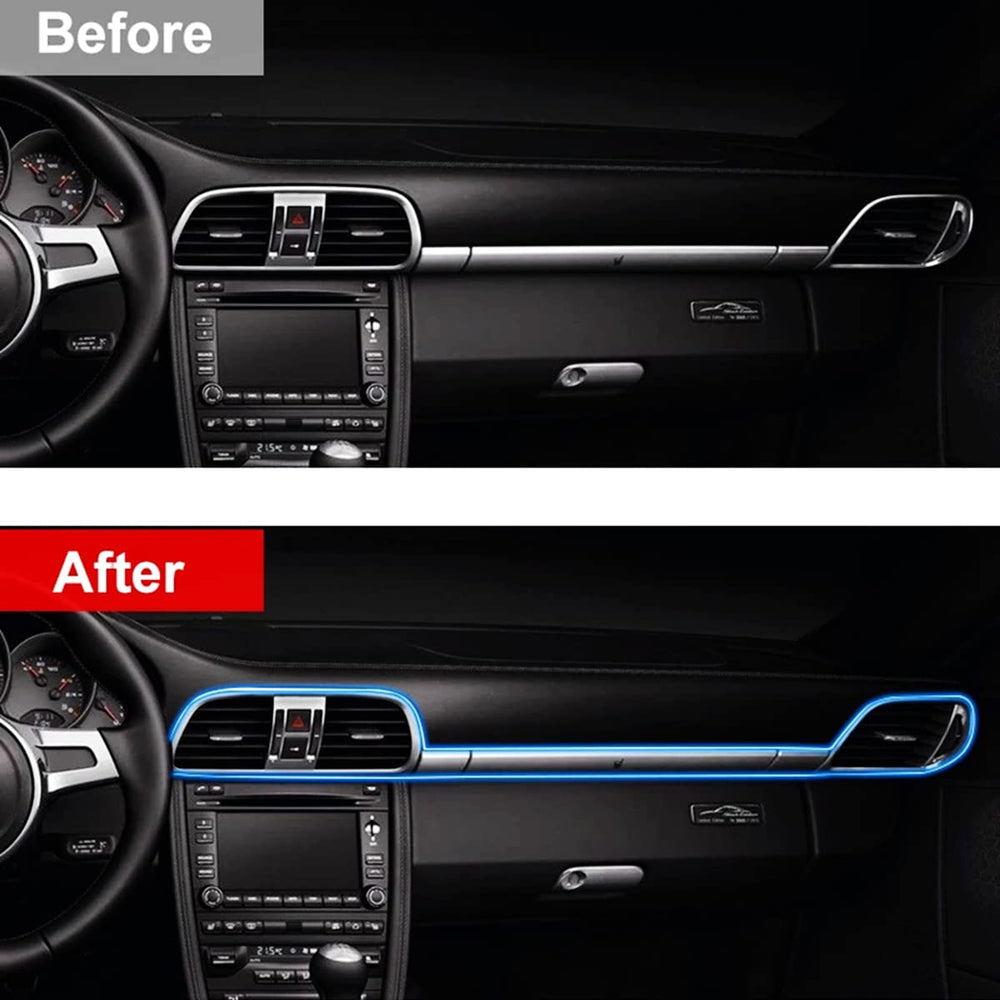 Goodream lighting along dashboard gap at night enhancing visibility