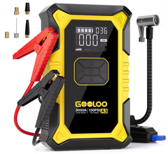 GOOLOO A3 front view showing compact jump starter and controls for quick roadside help