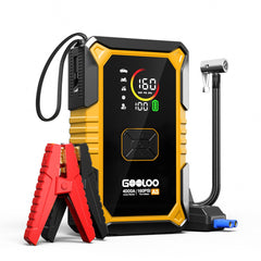 GOOLOO A5 front view showing compact 6-in-1 kit, ideal for roadside readiness