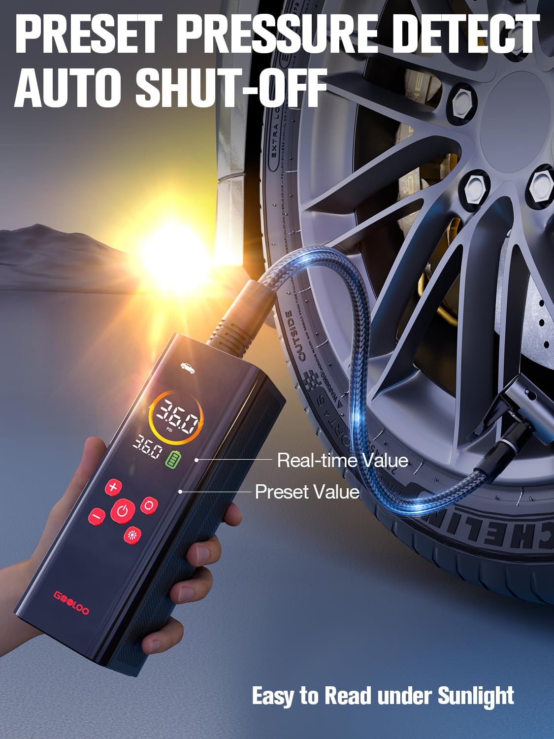 GOOLOO AP150 PRO powering a phone as a portable power bank on the road