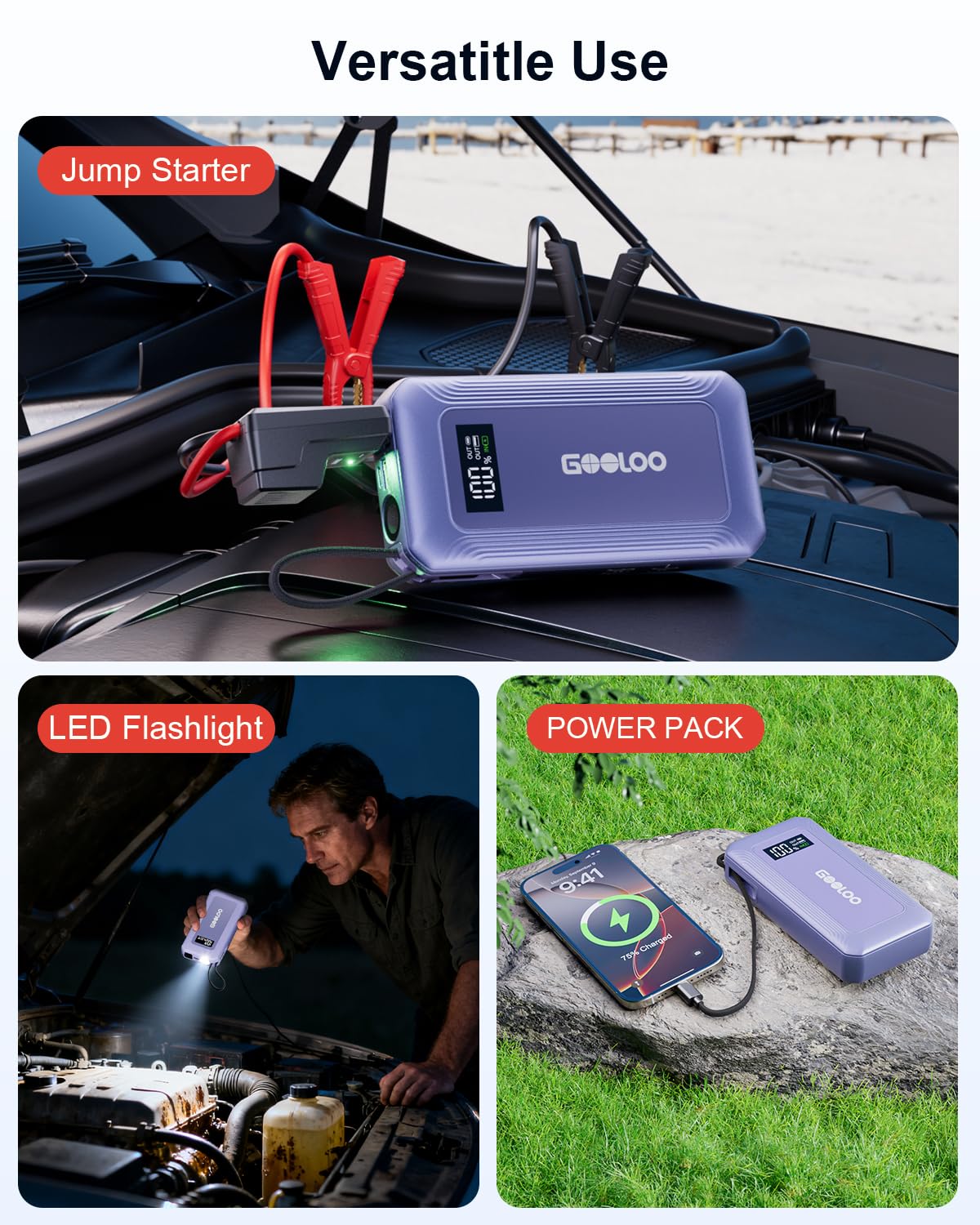 GOOLOO G7 LED emergency light in use providing visibility and safety