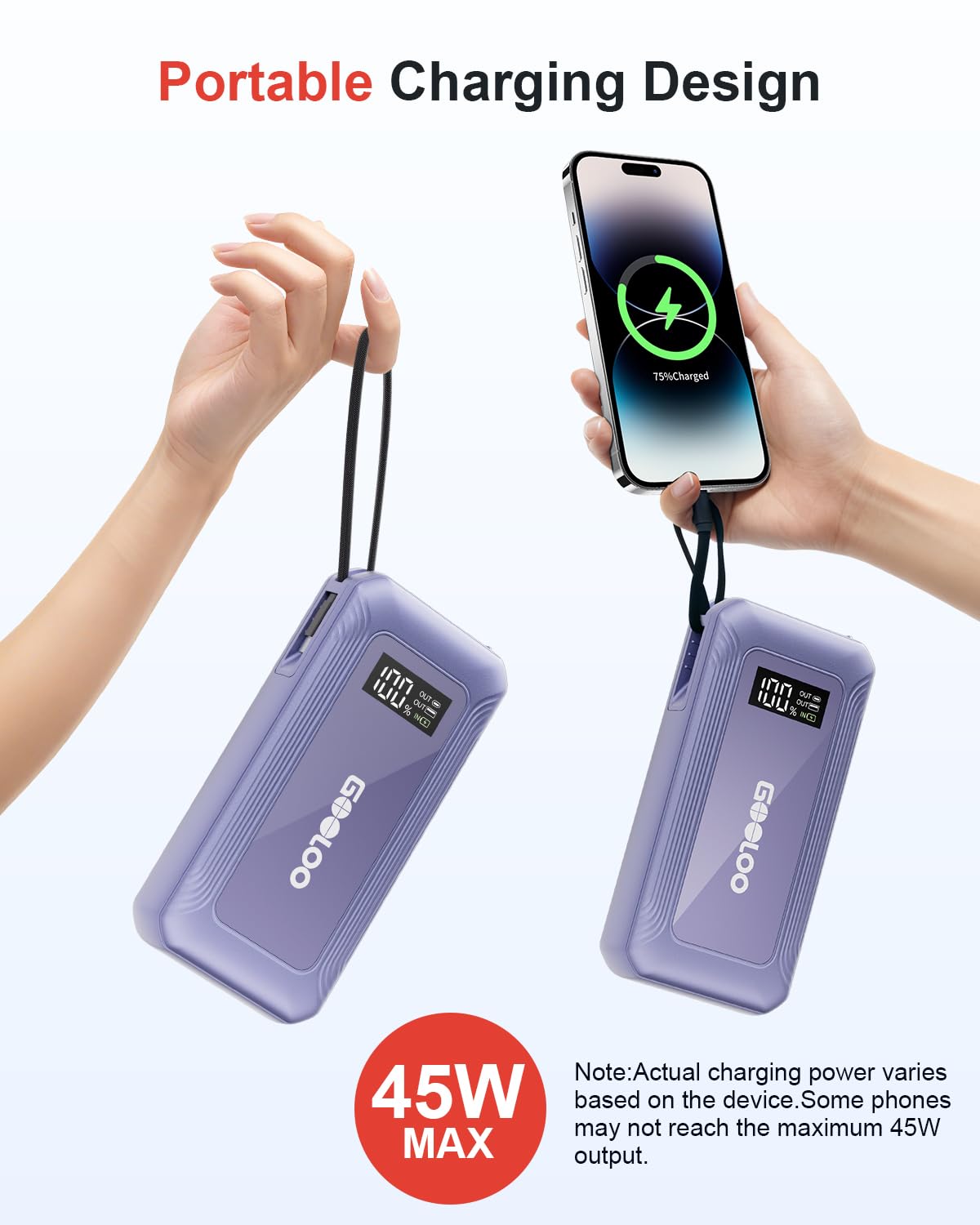 GOOLOO G7 smart jumper cable clamps showing secure connection and safety