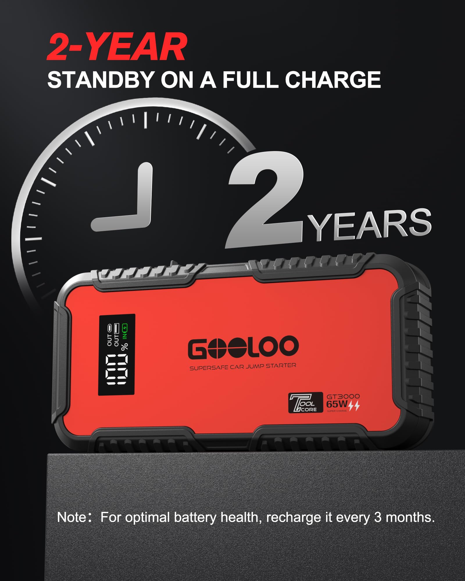 GOOLOO thermal and temperature icons showing wide operating range