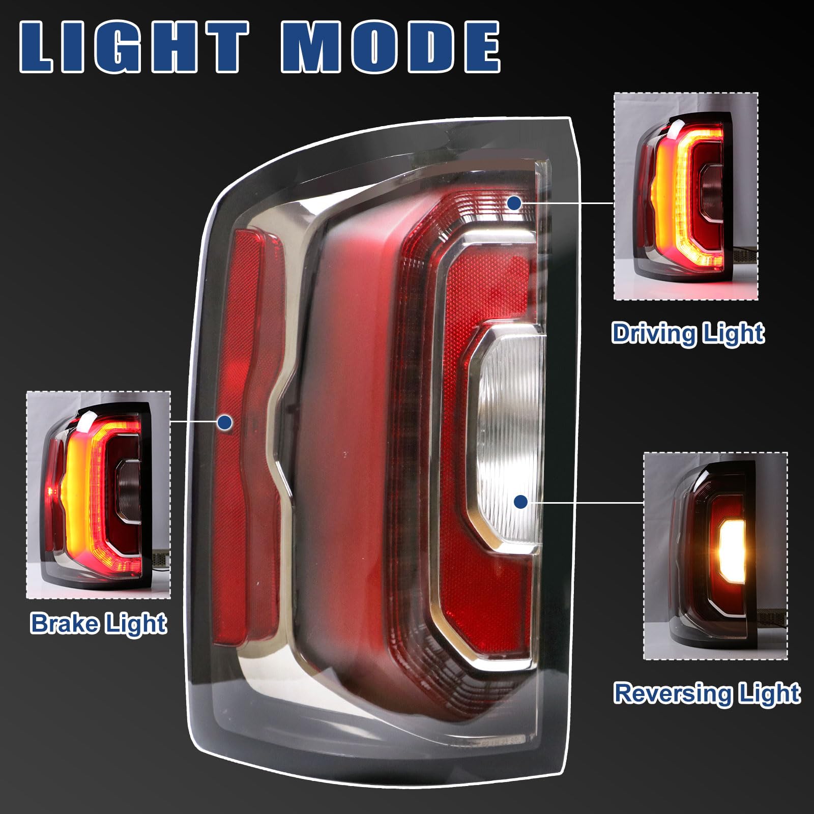 Goopool tail light installed on GMC Sierra driver side restoring factory look benefit