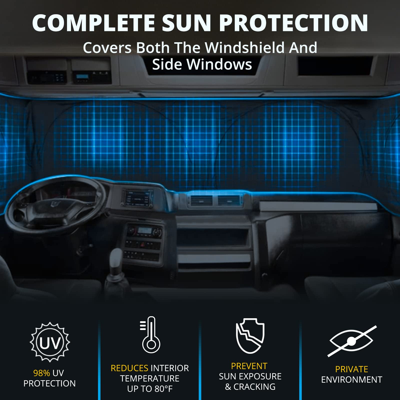GOOSLA black insulating back blocking UV to protect interior