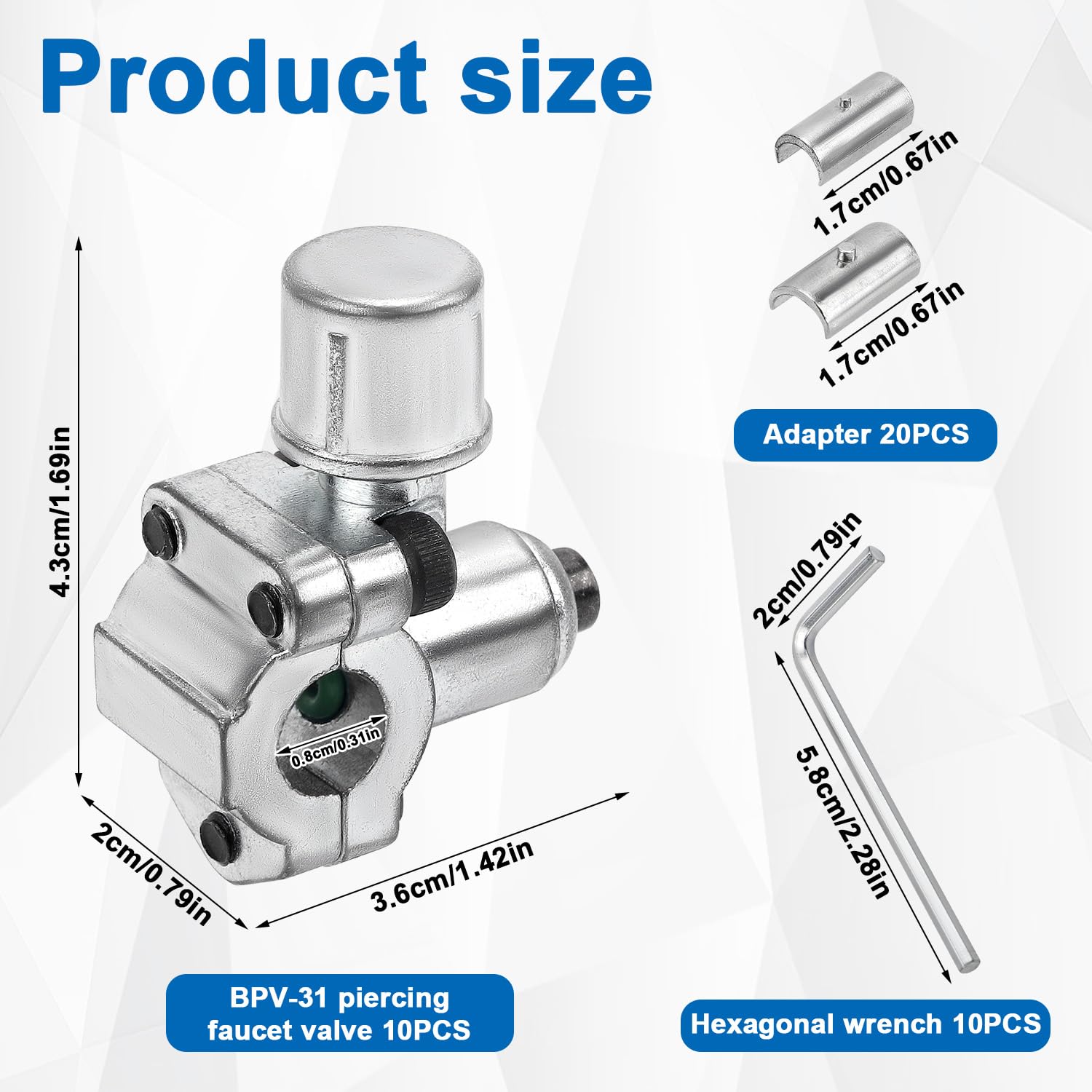 Gosknor BPV-31 valve close-up highlighting zinc alloy finish and durable piercing tip