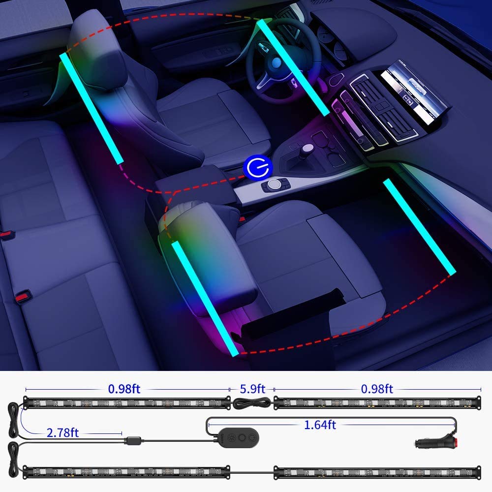 Govee lights syncing to music inside vehicle for lively atmosphere