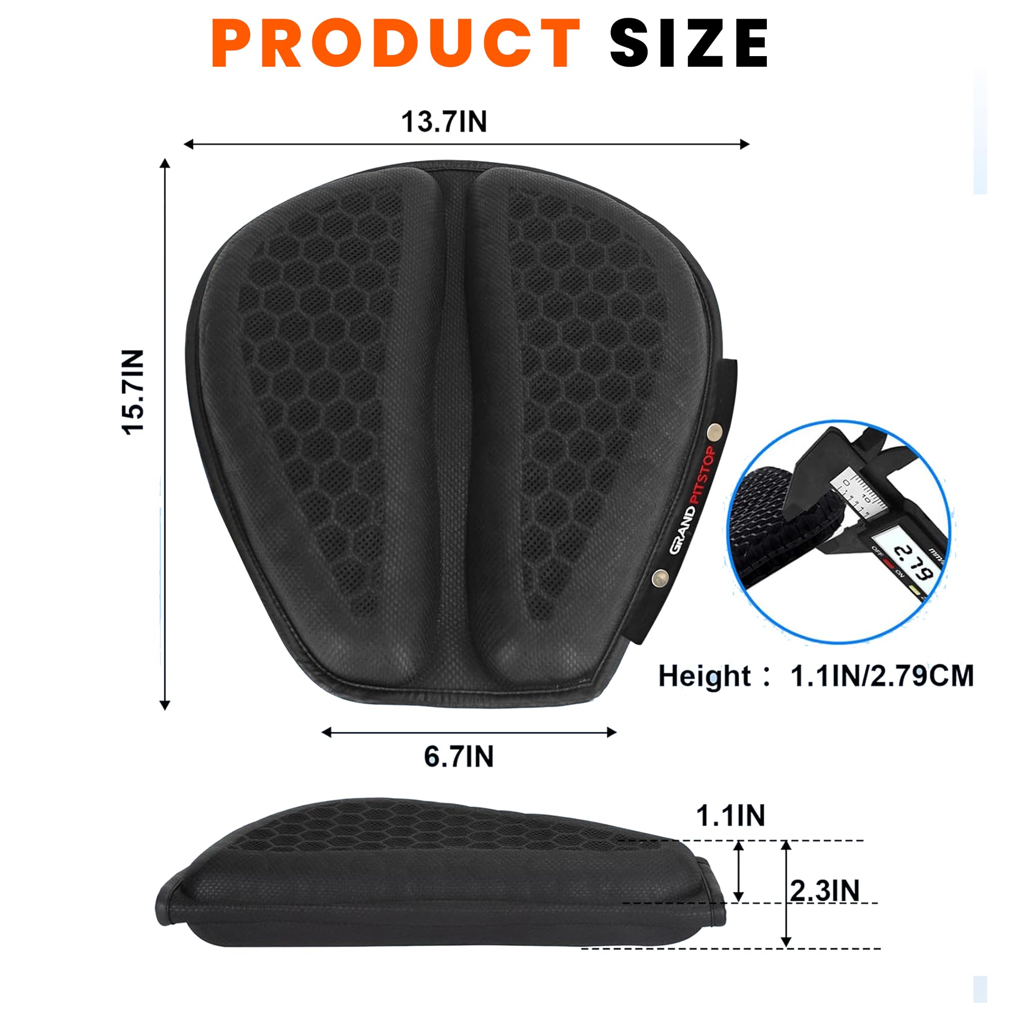 GRAND PITSTOP size comparison with ruler showing large coverage and fit