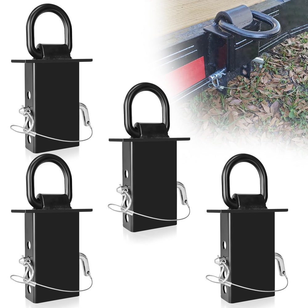 Grandroad Auto D-rings four-pack laid out with hardware for a complete set
