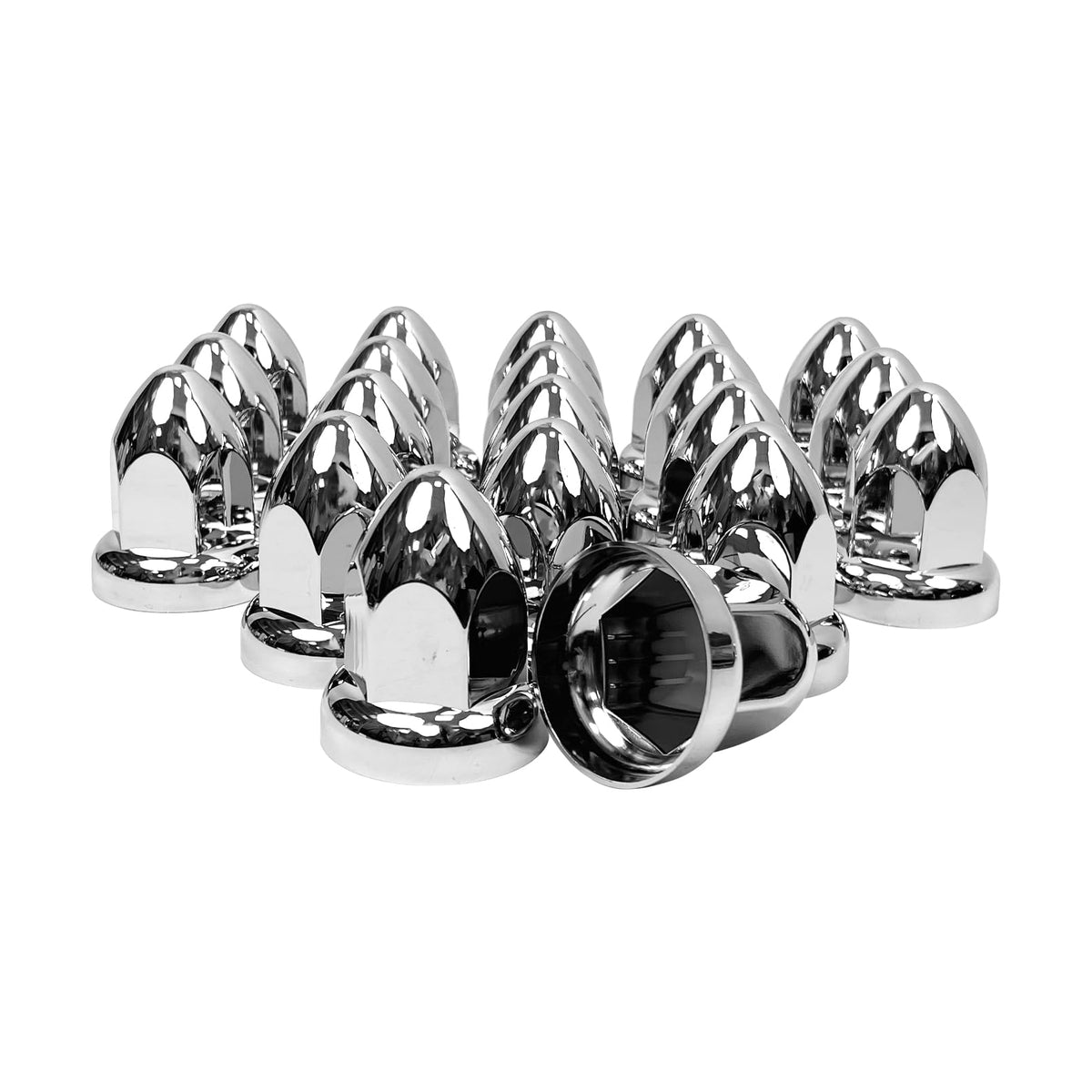 Grandroad auto front view of 20-pack lug nut covers showing full set and benefit of uniform appearance