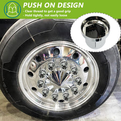 Grandroad auto installed on semi truck wheel demonstrating protection against road debris