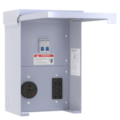 Gravimorph front panel view showing both 20A and 30A outlets for versatile power