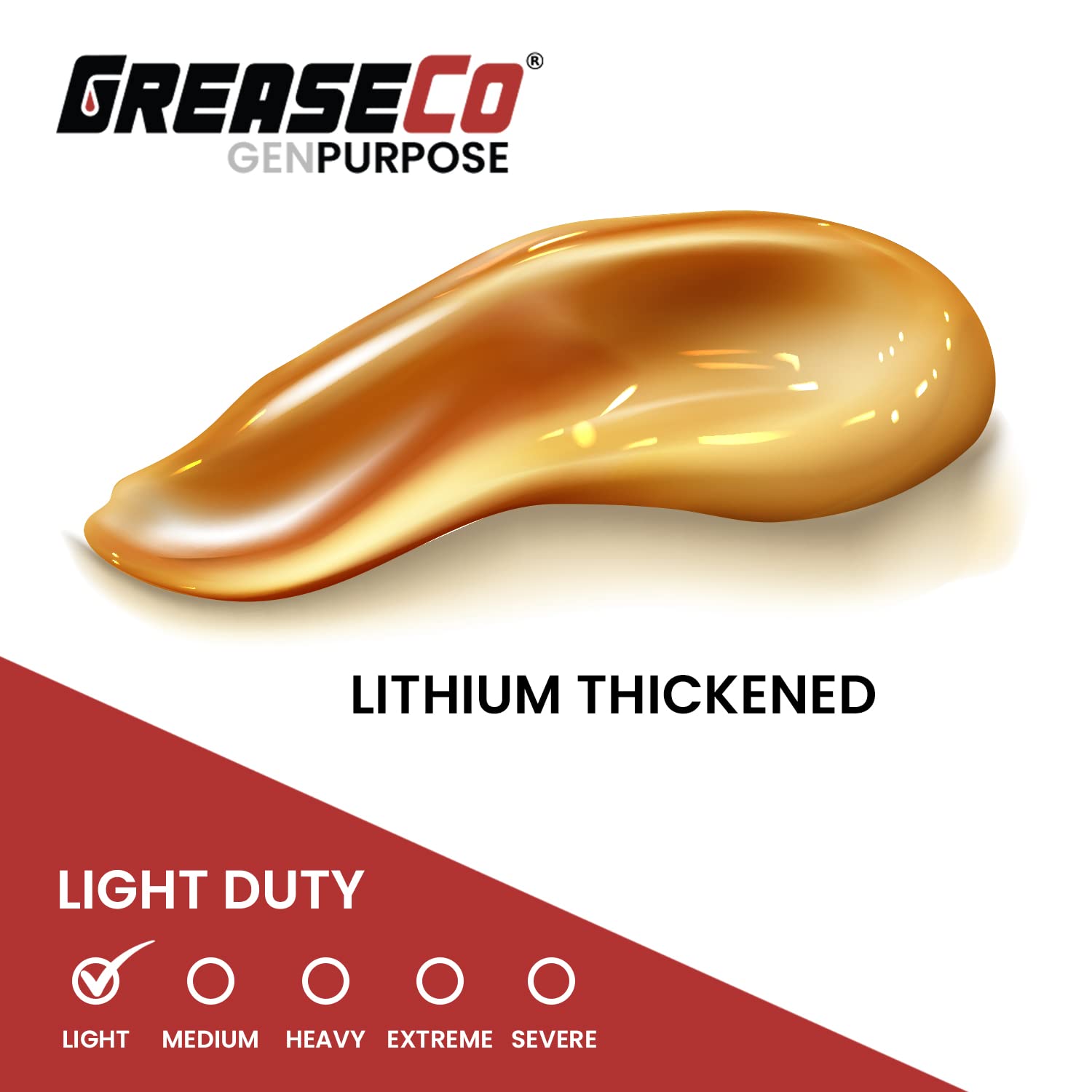 GREASECO grease texture close-up showing amber consistency for reliable film formation
