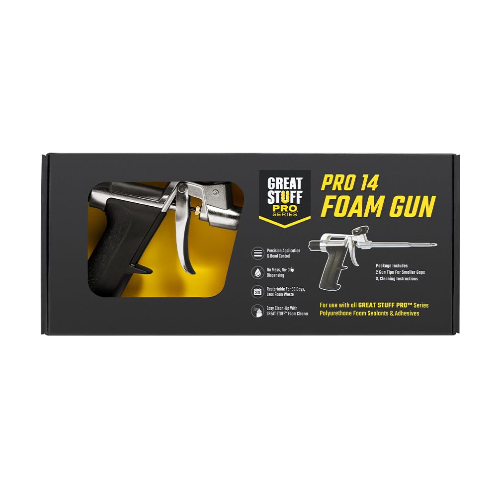 Great Stuff Pro 14 front view showing full gun and comfortable grip