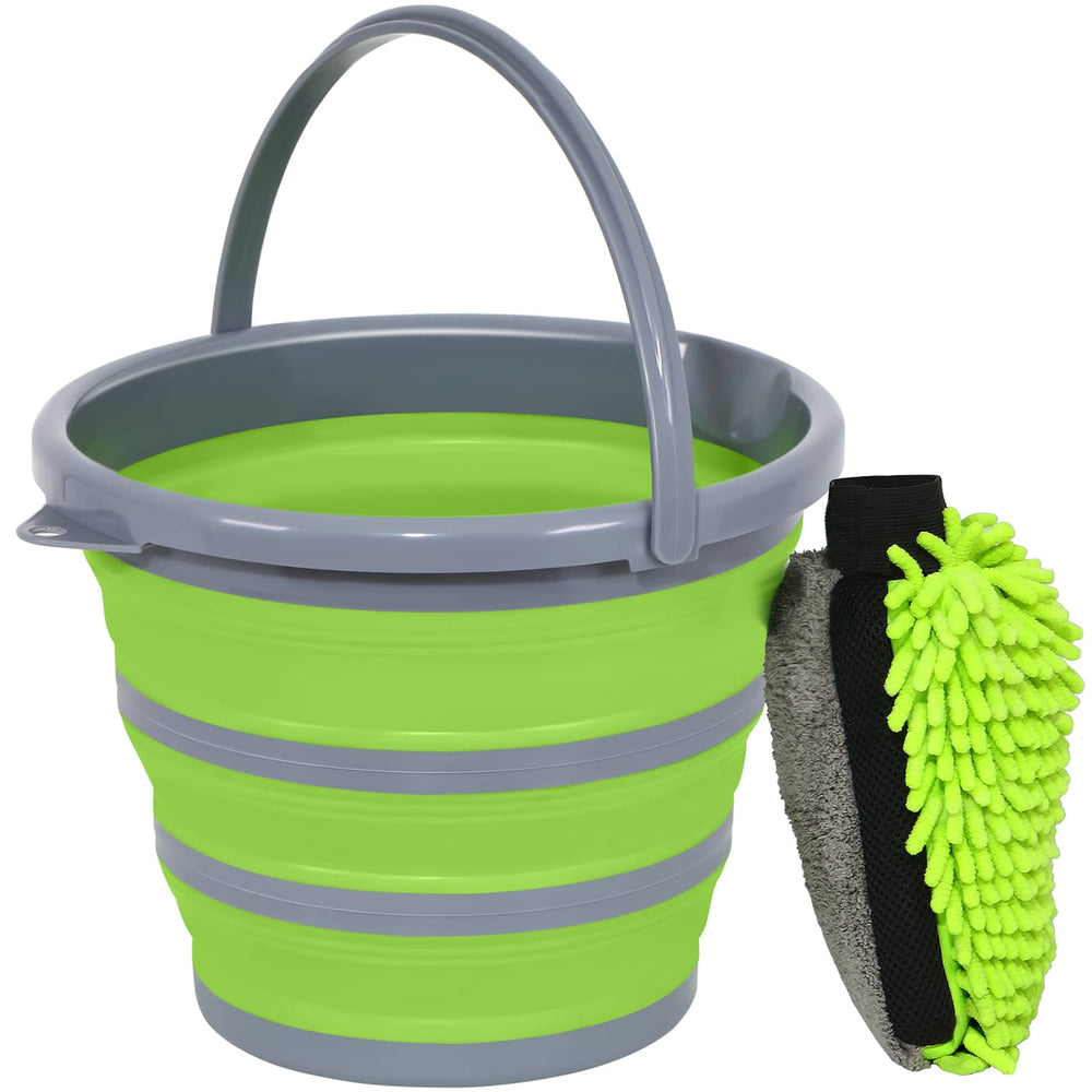 GreatCool collapsible bucket open view showing compact portability and easy carry benefit
