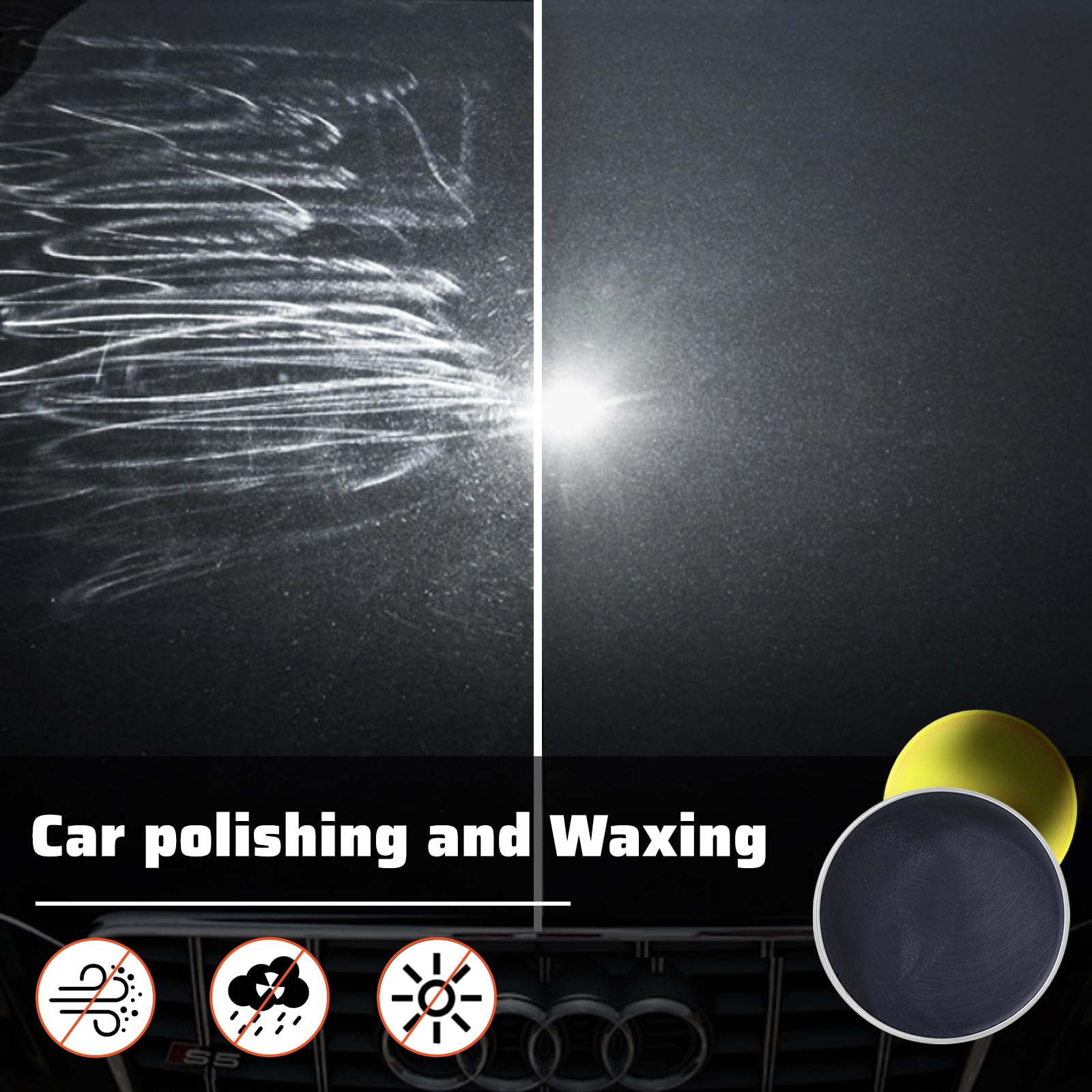 Greedy tree polished headlight demonstrating restored clarity and shine